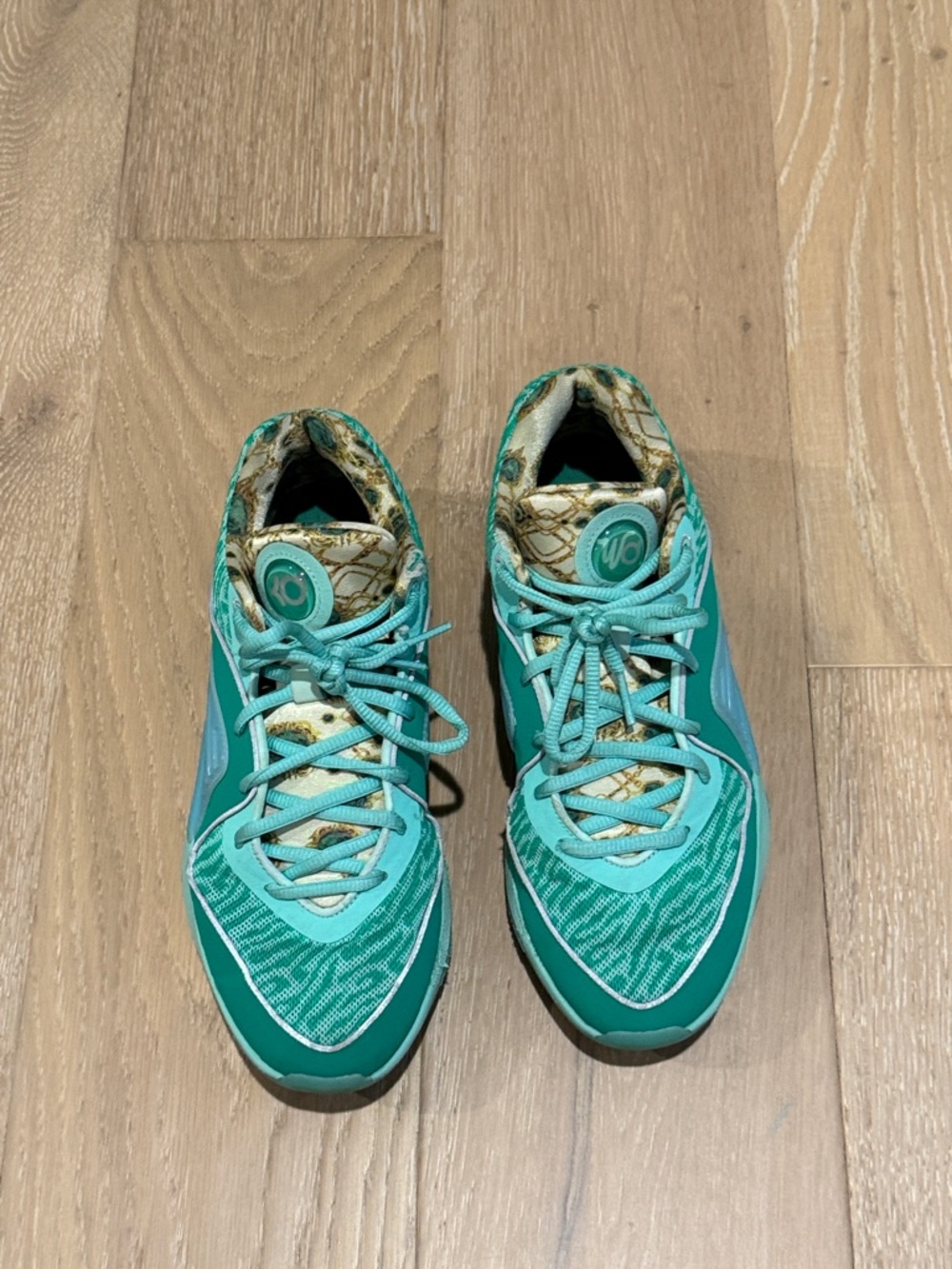 Nike Women’s Teal and Turquoise Basketball Sneakers